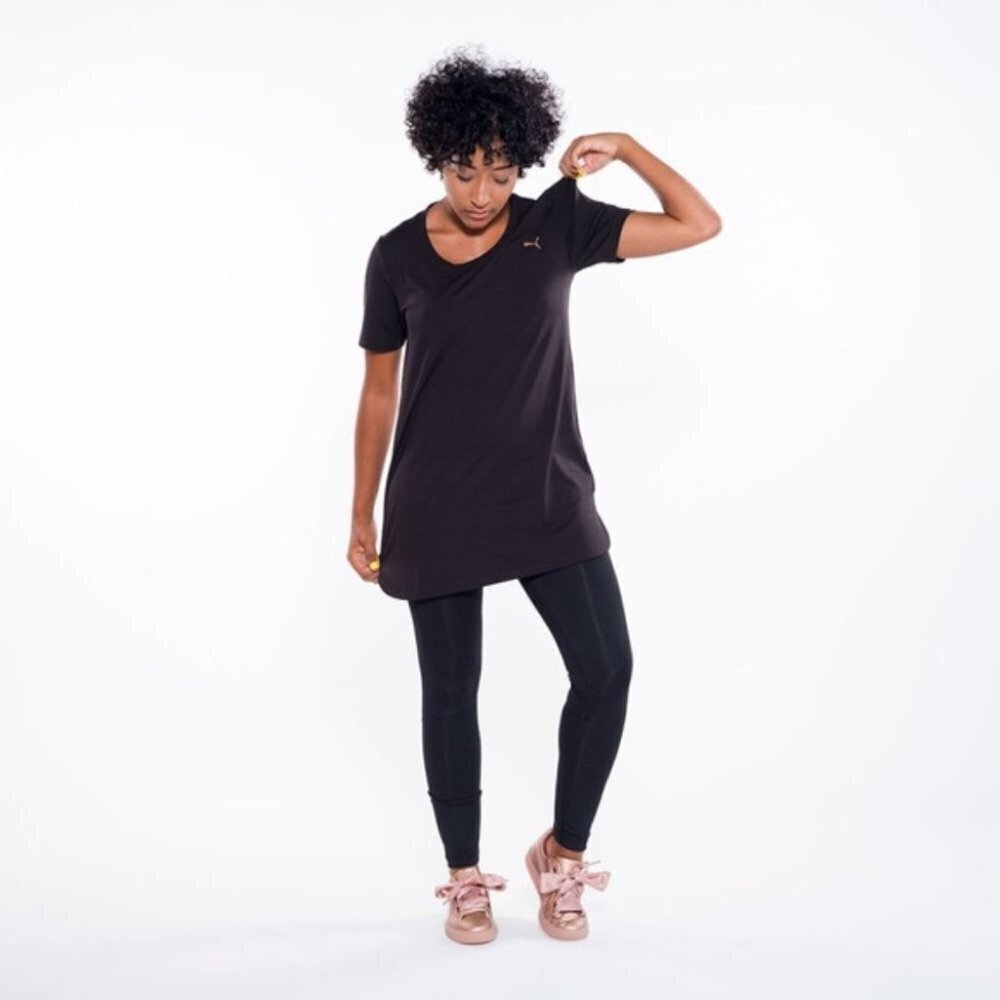 Puma Back Velvet Rope Layering Tunic Shirt Workout - Picture 2 of 9